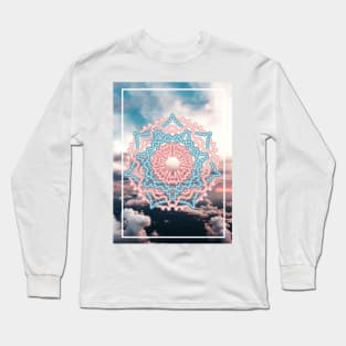 Pink Blue Clouds Long Sleeve T-Shirt